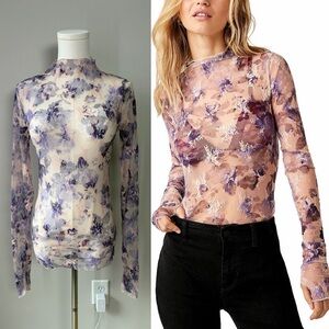 Intimately Free People Lady Sheer Embroidered Long Sleeve All Lace Top